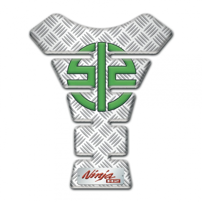 Kawasaki Tank Guard Pads Crossed Elements Design Green Logo Symbol