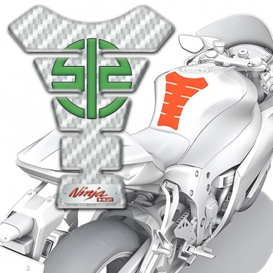Kawasaki Tank Pad Protector White carbon Ninja H2 Design 