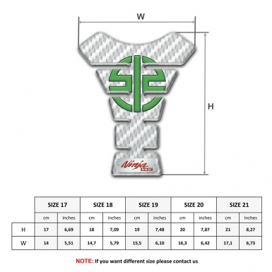 Kawasaki Tank Pad Protector White carbon Ninja H2 Design 