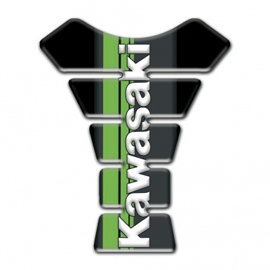 Kawasaki Tank Pad Motorbike Black Base with Green White logo Design 