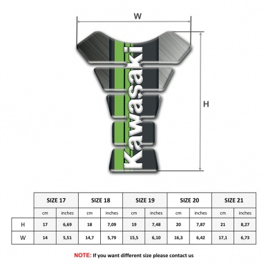 Kawasaki Tank Protector Matte Base with Green Tape Logo Style 