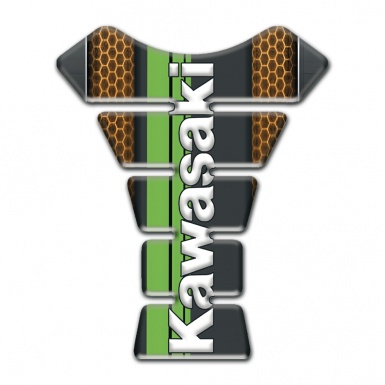 Kawasaki Tank Fuse Honeycomb Base Mitive and Green tape Logo Panel 