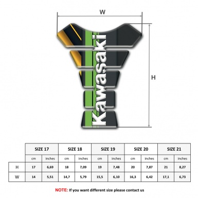 Kawasaki Tank Guard Pads Yellow Black base Green tapes Logo motive 