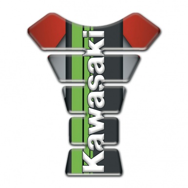 Kawasaki Tank Fuse Gray Red Base with Black Green Logo Panel 