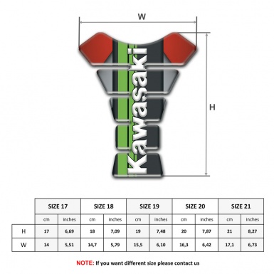 Kawasaki Tank Fuse Gray Red Base with Black Green Logo Panel 