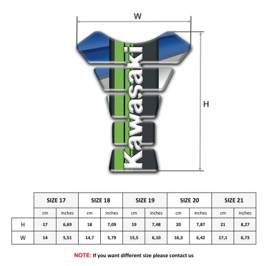 Kawasaki Tank Fuse Blue Gray Background Green Black Logo Panel 