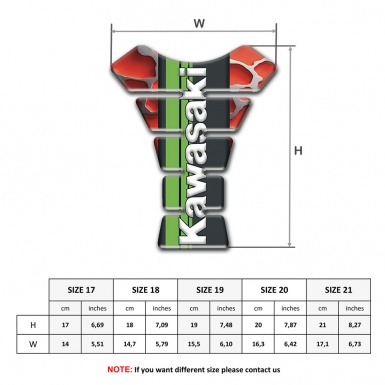 Kawasaki Tank Pad Motorbike Red Parts Background Vertical Logo Style 