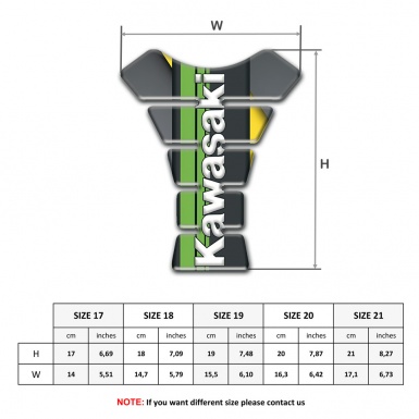 Kawasaki Tank Protector Gray Yellow Background Green tape Logo Style 