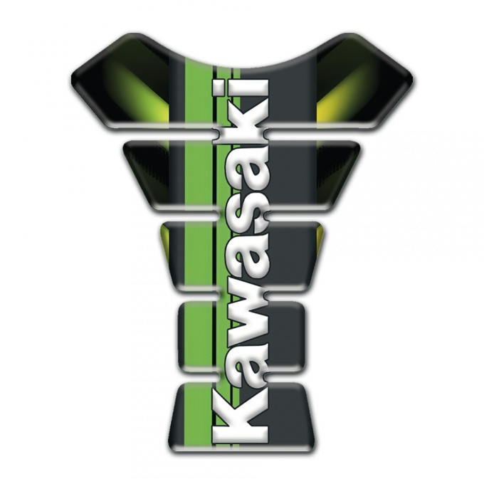 Kawasaki Tank Fuse Green Lights background Effect White Vertical Logo 