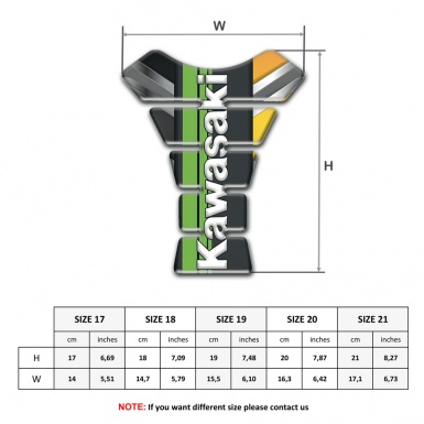 Kawasaki Tank Pad Motorbike Stylish Vision with Vertical Logo 