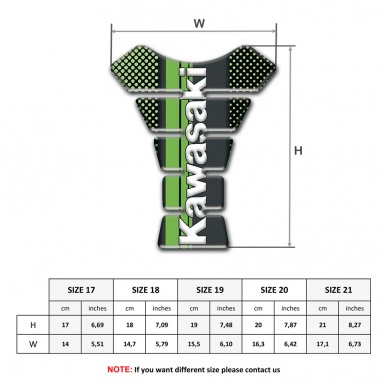 Kawasaki Tank Guard Pads |Green Dots Design Vertical White Logo 