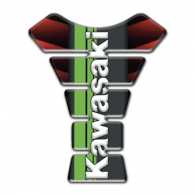 Kawasaki Tank Fuse Mixed Red Black Colors Base Vertical Logo Style 