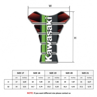 Kawasaki Tank Fuse Mixed Red Black Colors Base Vertical Logo Style 