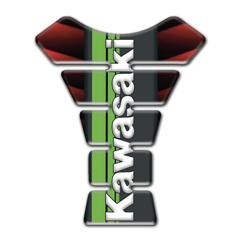 Kawasaki Tank Fuse Mixed Red Black Colors Base Vertical Logo Style 