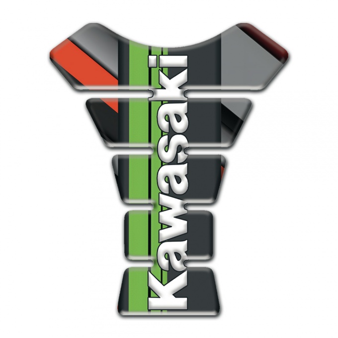 Kawasaki Tank Protector Diagonal Patterns Base Green Tape Logo Panel 