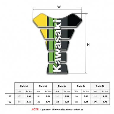 Kawasaki Tank Guard Pads Yellow Black Halves background Model 
