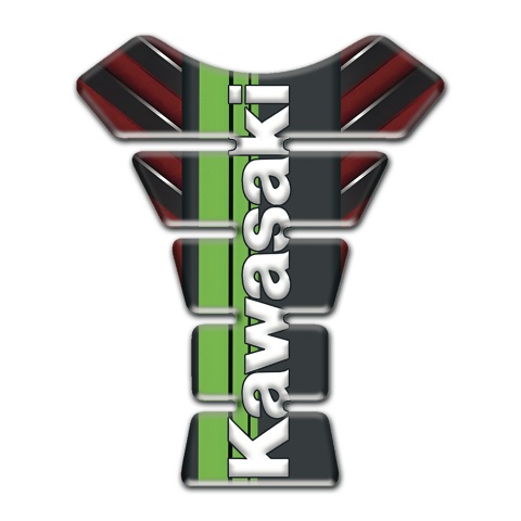 Kawasaki Tank Pad Motorbike Red with Nikel Details Background 