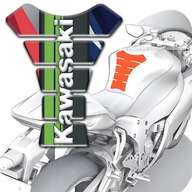 Kawasaki Tank Guard Pads Multicolored Vision 