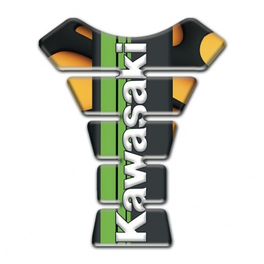 Kawasaki Tank Pad Protector Yellow Black Parts background 