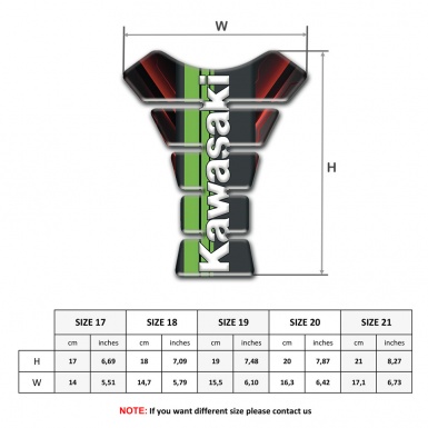 Kawasaki Tank Guard Pads Red Black Background Type 