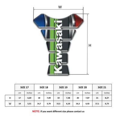 Kawasaki Tank Fuse Colorful Background and Vertical White Logo 