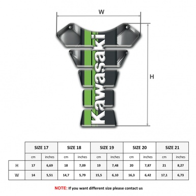 Kawasaki Tank Guard Pads Gray Skin effect 