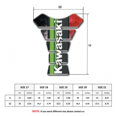 Kawasaki Tank Pad Motorbike Mixed Colors background Green Tape Logo panel 