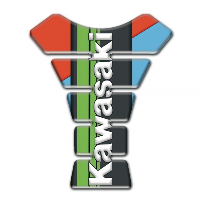 Kawasaki Tank Protector Sky Blue with Red background 