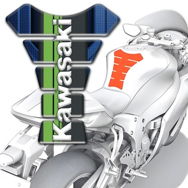Kawasaki Tank Protector dark Blue Parts background Style 