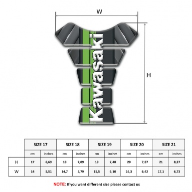 Kawasaki Tank Guard Pads Gray Elements Warp with White Vertical Logo 
