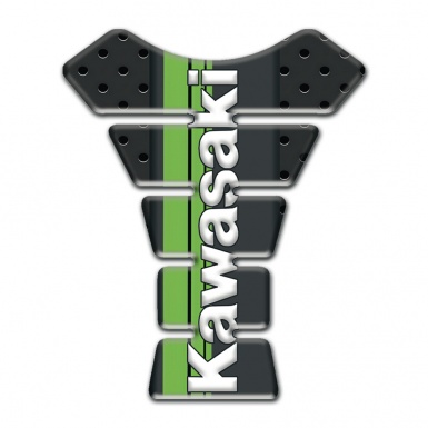 Kawasaki Tank Pad Motorbike Perforated Rubber warp Style 