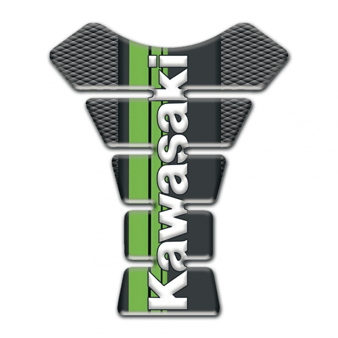 Kawasaki Tank Protector Stylish Vision White Vertical Logo Design 