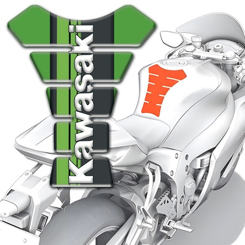 Kawasaki Tank Guard Pads Green Print Model 