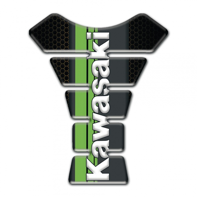 Kawasaki Tank Fuse Black Hexagons Warp Edition 