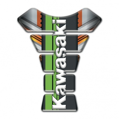 Kawasaki Tank Guard Pads Gray Copper warp design 