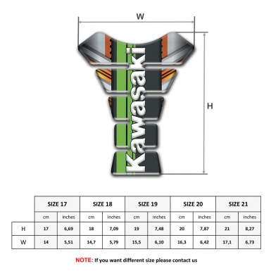 Kawasaki Tank Guard Pads Gray Copper warp design 