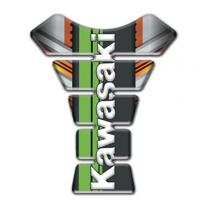 Kawasaki Tank Guard Pads Gray Copper warp design 