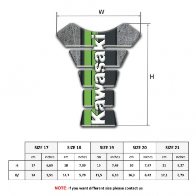 Kawasaki Tank Pad Motorbike Stone Effect Warp design 