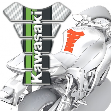Kawasaki Tank Fuse White Carbon background Style 