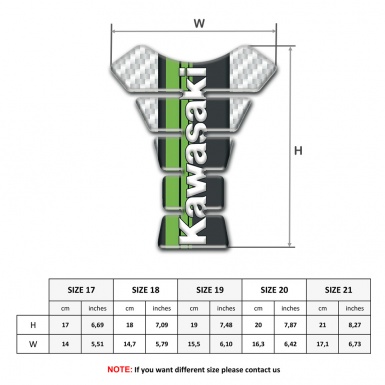 Kawasaki Tank Fuse White Carbon background Style 