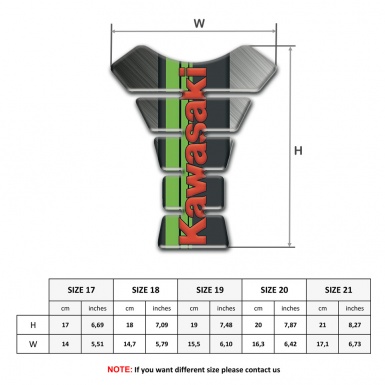 Kawasaki Tank Guard Pads Polished Base Red Logo 