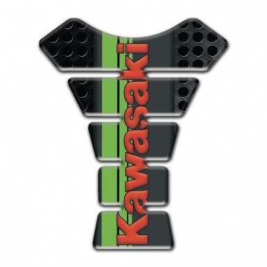 Kawasaki Tank Protector Black Perforated Basew with Red Logo 