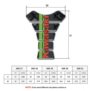 Kawasaki Tank Guard Pads Black Leather Effect Red Logo Design 