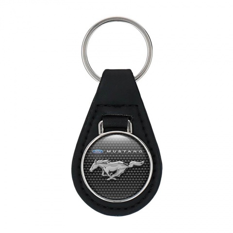 Ford Mustang Key Fob Leather Graphite Honeycomb Design