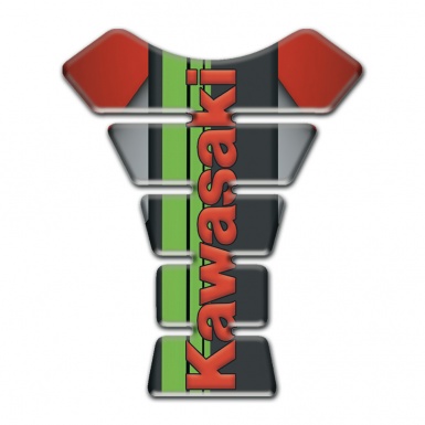 Kawasaki Tank Guard Pads Red Gray Base Red Logo Edition