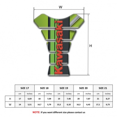 Kawasaki Tank Pad Protector Green Decoration base Red Logo Design 