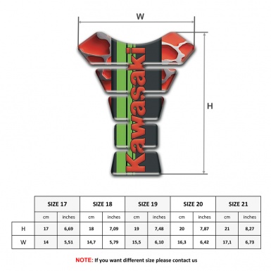 Kawasaki Tank Protector Red Parts Base Green Tape Logo Style 