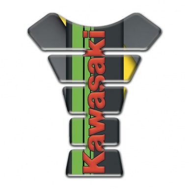 Kawasaki Tank Guard Pads Gray Yellow Base Decoration 