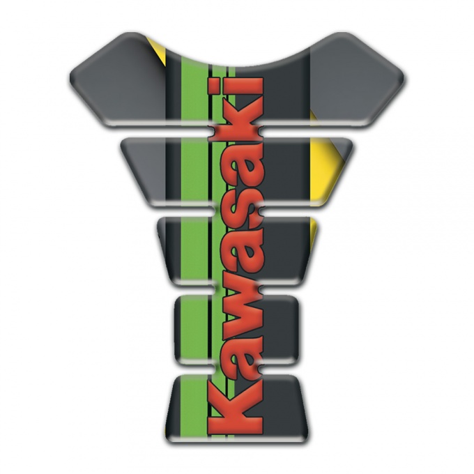 Kawasaki Tank Guard Pads Gray Yellow Base Decoration 