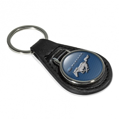 Ford Mustang Keyring Holder Leather Denim Carbon Edition